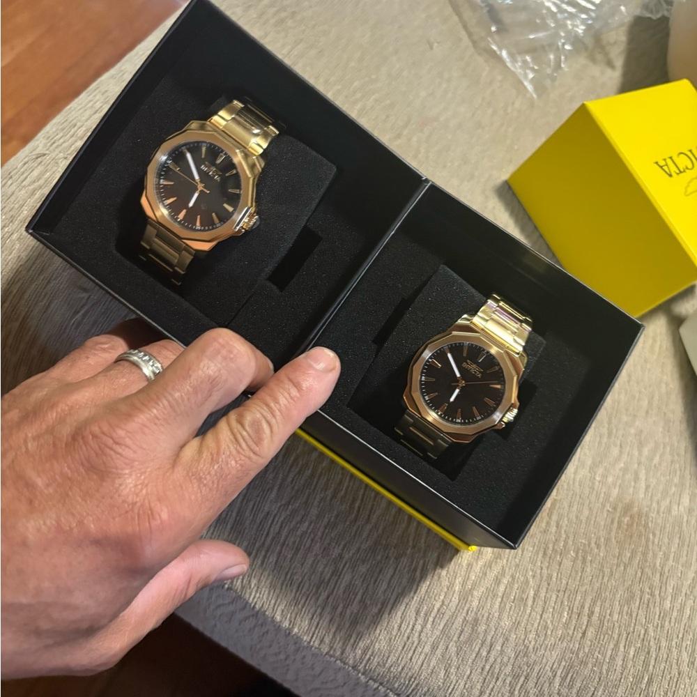 Gold Watch with Black Dial